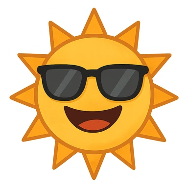 a smiling sun with sunglasses sticker