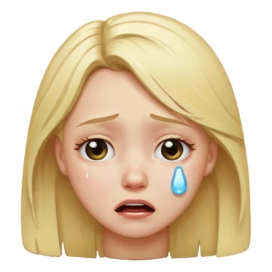 Blonde girl crying sticker