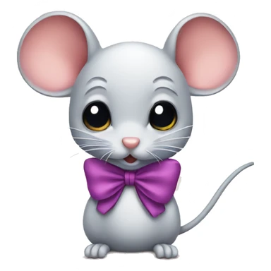 Mouse with bow sticker