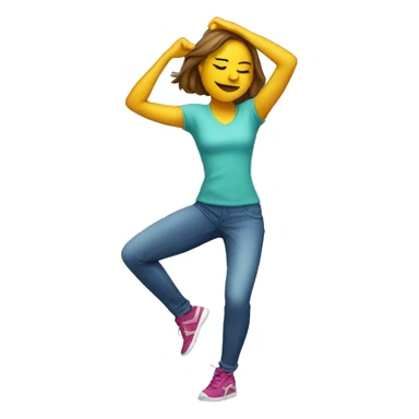 woman dabbing  sticker