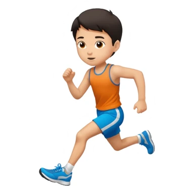 High resolution of ful body kid running  sticker