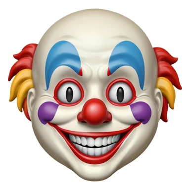 Mask – Painted clown mask with wide grin sticker