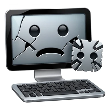 damaged computer sticker