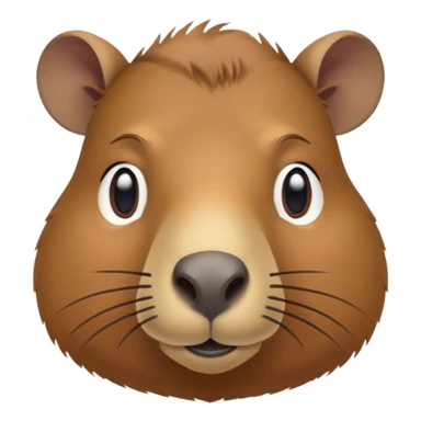 Cinematic Noble Capybara Portrait Emoji, Poised and serene, with a robust, rounded build and a characteristically broad, slightly flattened capybara face featuring a short snout and small, rounded ears, covered in soft, earthy fur with subtle natural texture and gentle, wise eyes; rendered in lifelike detail with natural light, high shine, intelligent and calm, styled with an air of understated authority, focused and attentive, soft glowing outline, capturing the essence of a watchful and confident capybara that appears ready to step out of the screen with effortless dignity! sticker