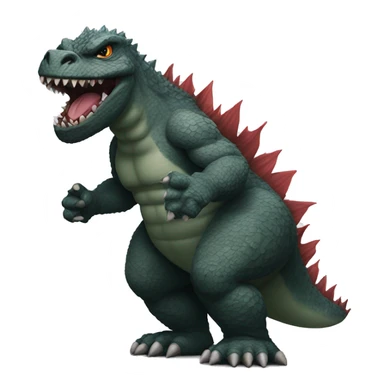 Godzilla with big body tattoos sticker