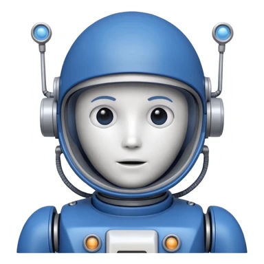 tête de robot cosmonaute bleu et blanc avec une antenne sticker