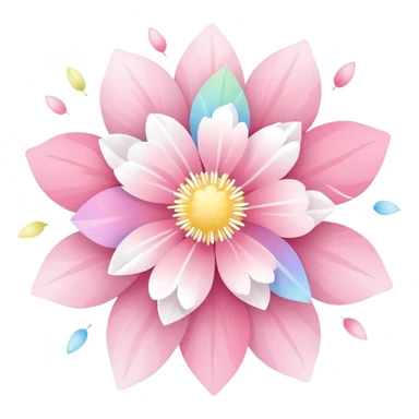 Cute Pastel pink and white Cherry Blossom Sakura Starburst Rainbow sticker