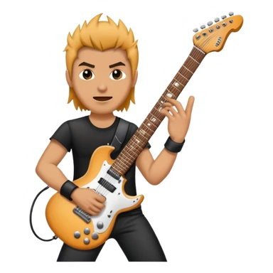 rock and roll hand gesture, electric guitar, heavy metal band sticker