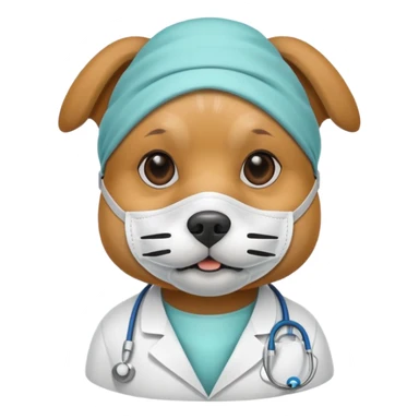 doctor dog Wearing Medical Mask sticker