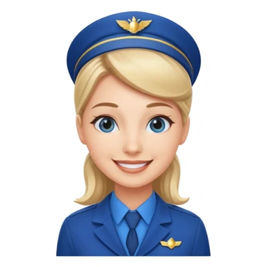 A friendly female flight attendant sticker