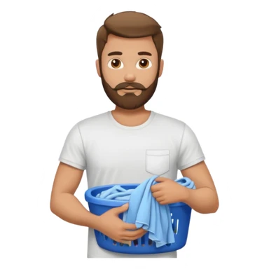 Bearded handsome man  doing laundry sticker