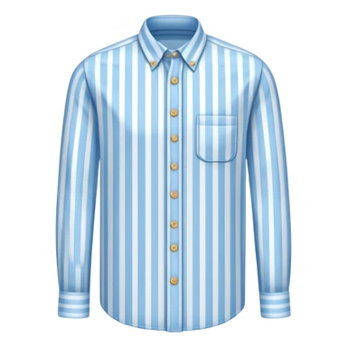 light blue and white vertically striped button down shirt, isolated sticker