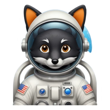 black fox astronaut sticker