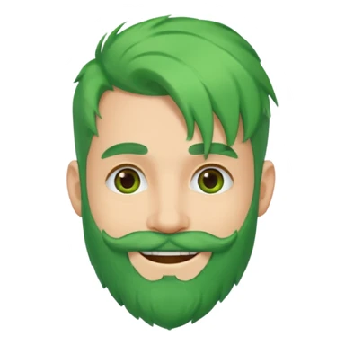 green hair and beard man sticker