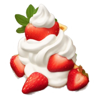 square waffle with small dollop of whipped cream and strawberries on top sticker
