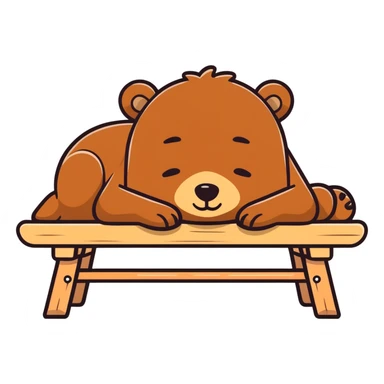 Bear on massage table sticker