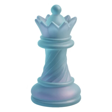 Create a 3D render of a queen chess piece with realistic lighting, elegant and detailed design, inspired by the reference image. The piece should have a polished finish with subtle color accents. Remove the background to isolate the subject. sticker