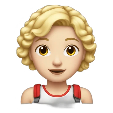 short white girl with blonde hair and red strips in hair sticker