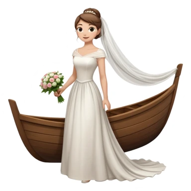 Chica blanca,cuerpo entero, vestido boda cuello barco y , pelo castaño,   1 ramo de flores , pelo recogido en moño alto con velo largocola por la parte de atrás del vestido sticker