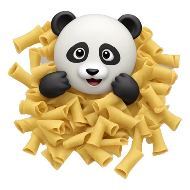 panda made out of pasta doing a powerpoint presentation sticker