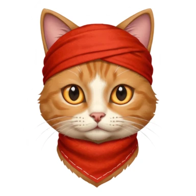 cat with wearing red bandana sticker