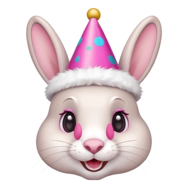 rabbit wearing party hat sticker
