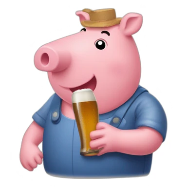 Pepa pig qui bois une bière sticker
