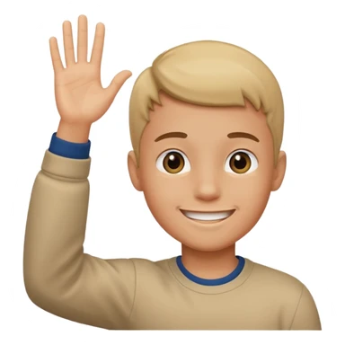 boy raising his hand sticker