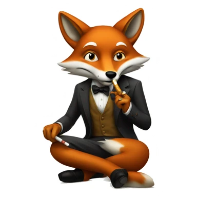fox smooking a cigarrette sticker