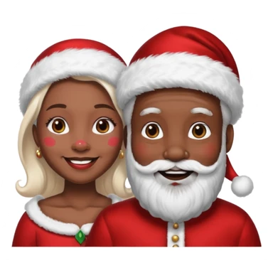 Black Santa with White Mrs. Santa sticker