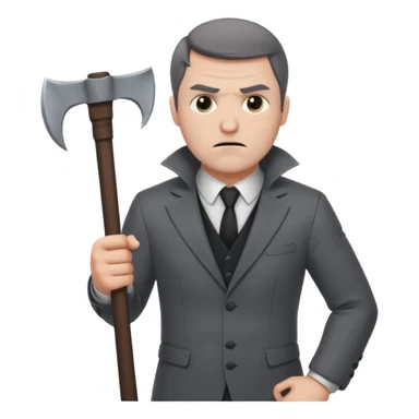 man executioner in gray suit sticker