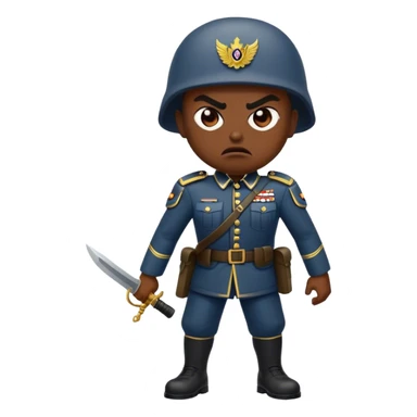 An angry soldier full height sticker