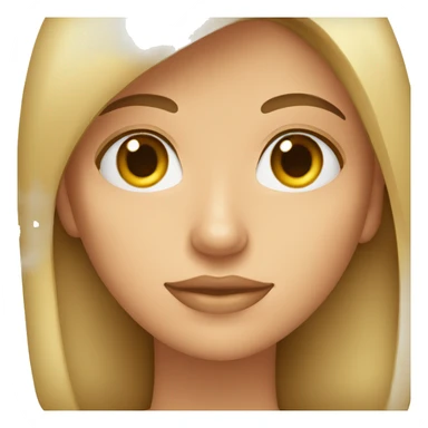 mujer ojos marrones, pelo rubio, mano en la cara sticker