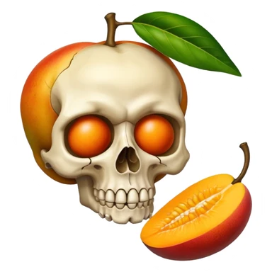 Skull holding a mango  sticker