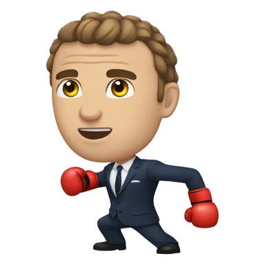 Macron qui fait de la boxe  sticker