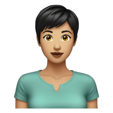 short black hair on the headshort black haircut on the head sticker