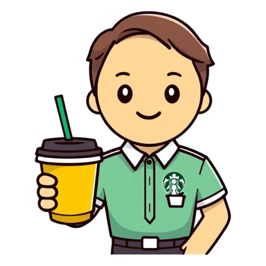 Preppy emoji with a Starbucks sticker