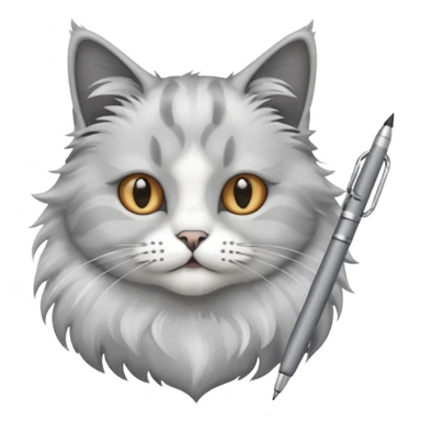 Cat with a pen and smoke  sticker