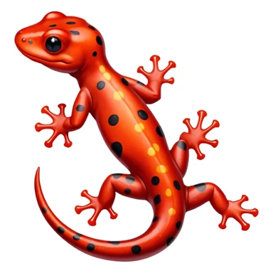 red-spotted salamander with black body and bright red spots sticker