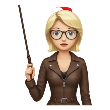  Sexy Dominatrix blonde hair and glasses full body with whip sticker