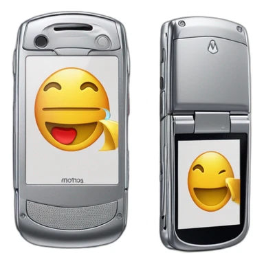 Silver Fold out Motorola Razr V3 mobile device with the iconic clamshell design sticker