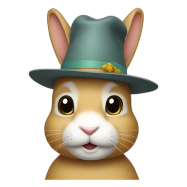Lapin dans un chapeau sticker