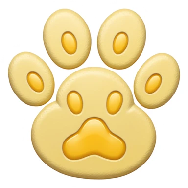 a pastel yellow pawprint sticker