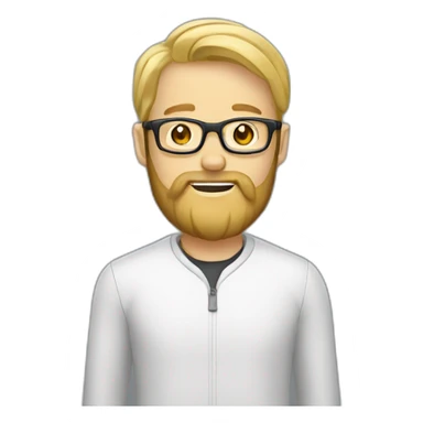 Blonde man with glasses and a three day beard on a rocket sticker