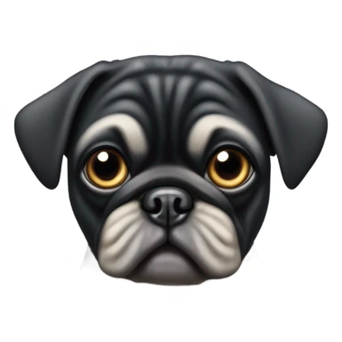 Black pug dog  sticker