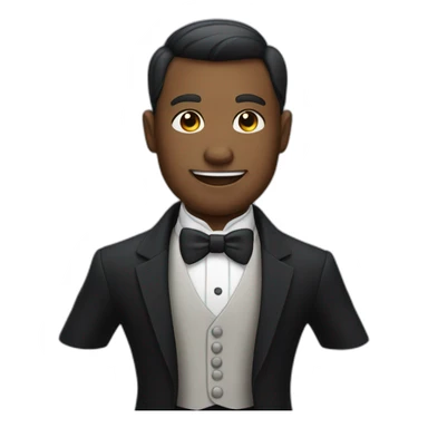 butler with little body and big head sticker