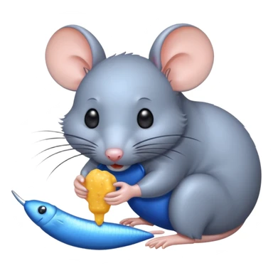 raton comiendo cebo blando azul sticker