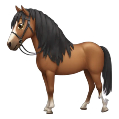 Girl with a horse mask sticker