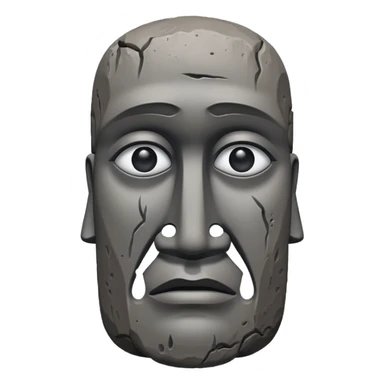 the easter island stone guy with a tear in its eye sticker