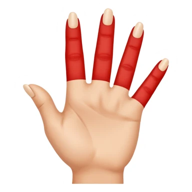 Create a emoji of hand with index finger middle finger and ring finger showing and keep the thumb and little finger closed sticker